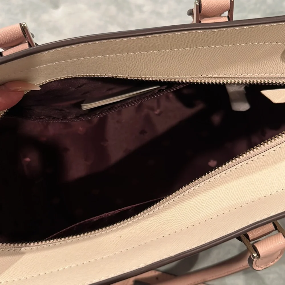 Kate Spade Cameron medium handbag with wallet oxblood/pink /ivory. NWT - Picture 10 of 10